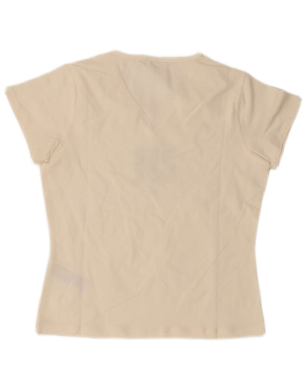 Tricou grafic Reebok pentru femei Top UK 14 Large Off White Cotton