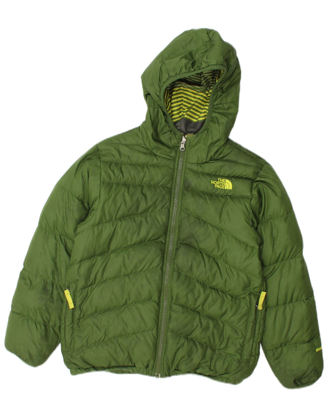 Jachetă reversibilă cu glugă The North Face pentru băieți 10-11 ani, verde mediu