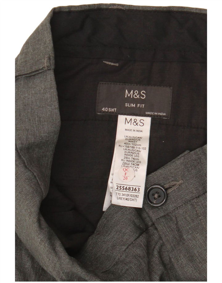 MARKS & SPENCER Pantaloni chino slim pentru bărbați L40 L29 poliester gri