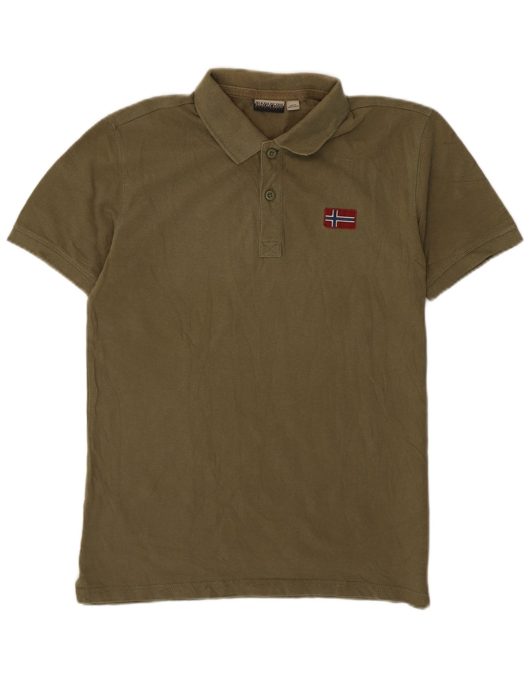 Tricou polo Napapijri Geographic pentru bărbați, kaki mediu