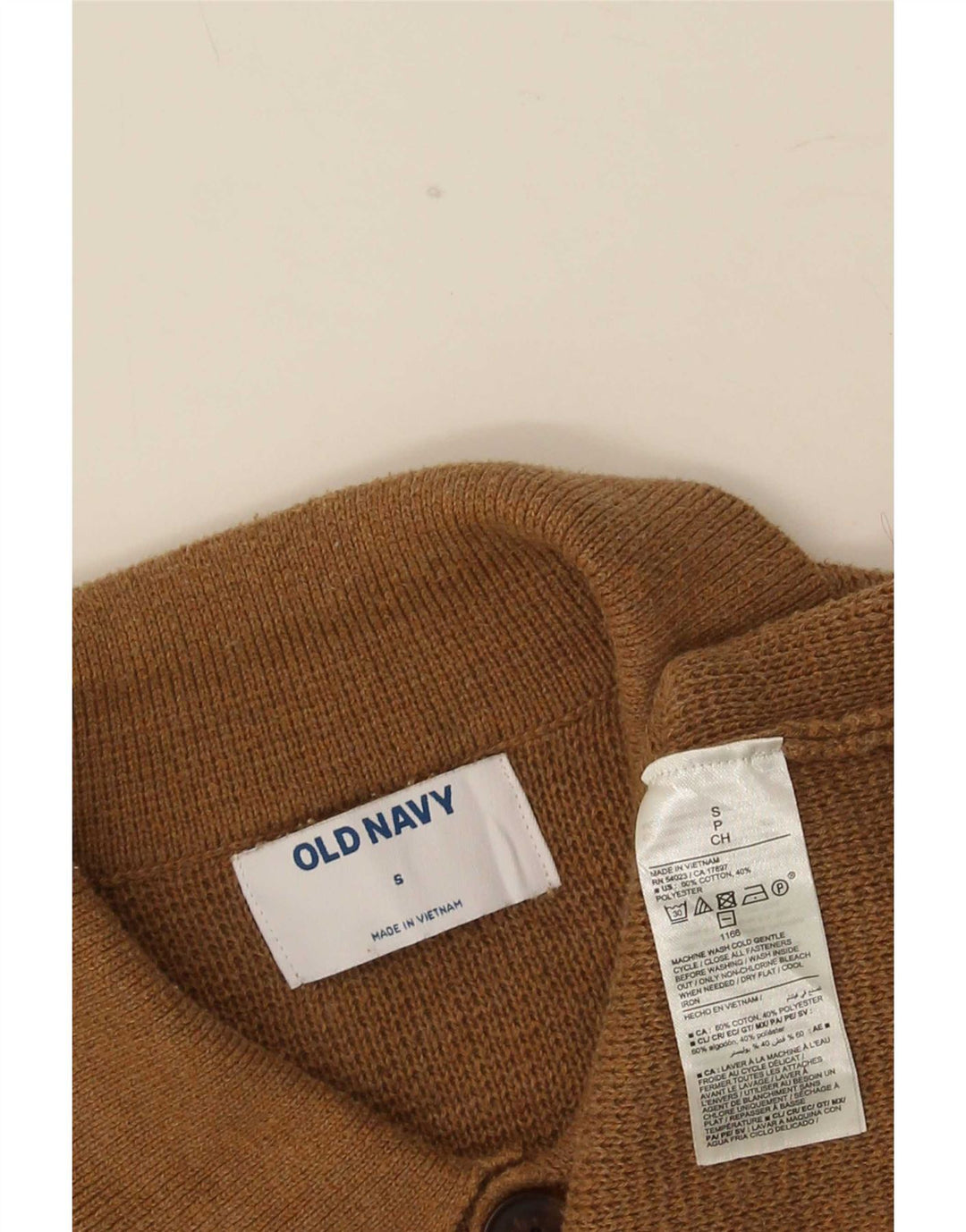 Pulover cardigan pentru bărbați Old Navy, bumbac maro mic