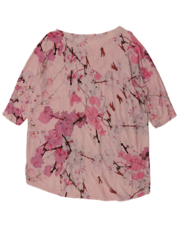 Rochie tunică supradimensionată pentru femei Phase Eight UK 14 mare bumbac floral roz
