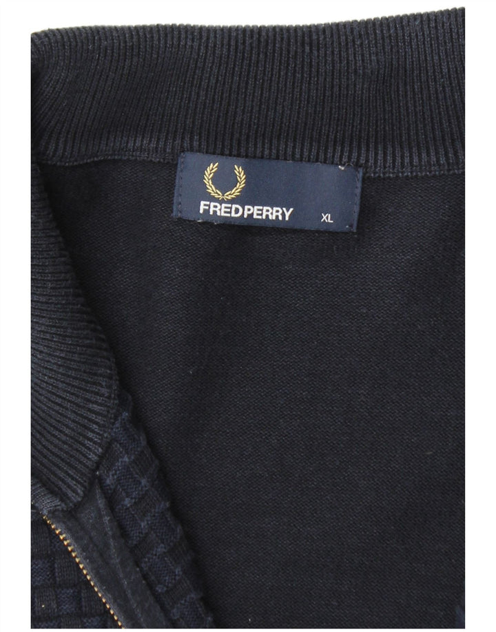 Pulover cardigan pentru bărbați Fred Perry XL bleumarin