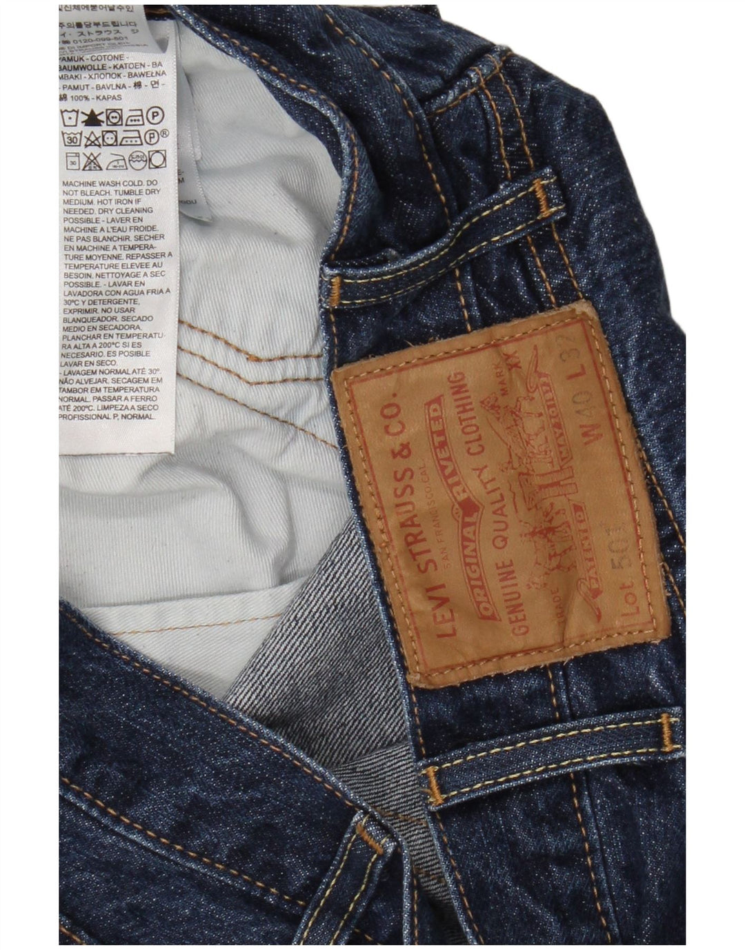 Blugi drepti pentru bărbați Levi's 501 W40 L32 Bumbac albastru