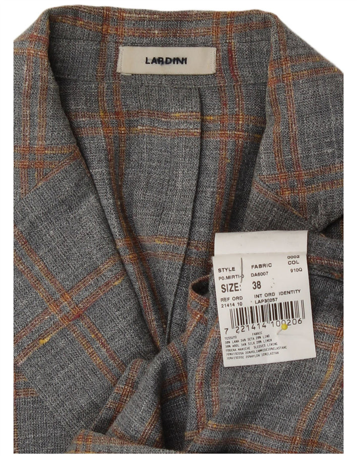 Sacou blazer pentru femei Lardini cu 2 nasturi IT 38 XS Lână cu carouri gri
