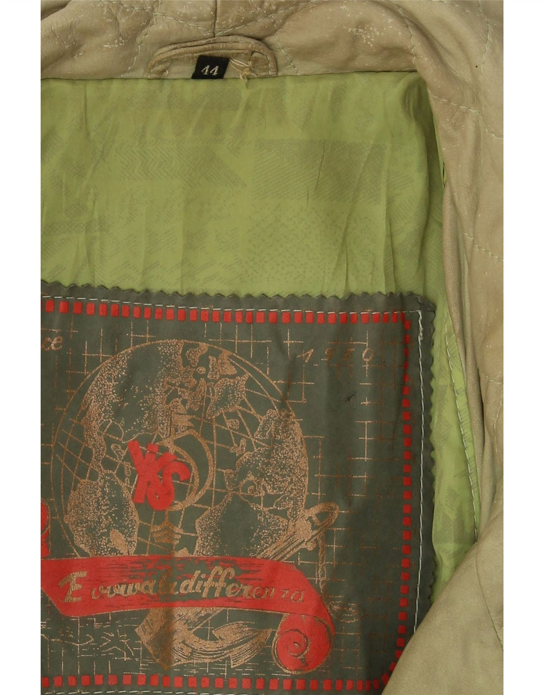 Palton supradimensionat din piele vintage pentru femei EU 44 XL din piele verde