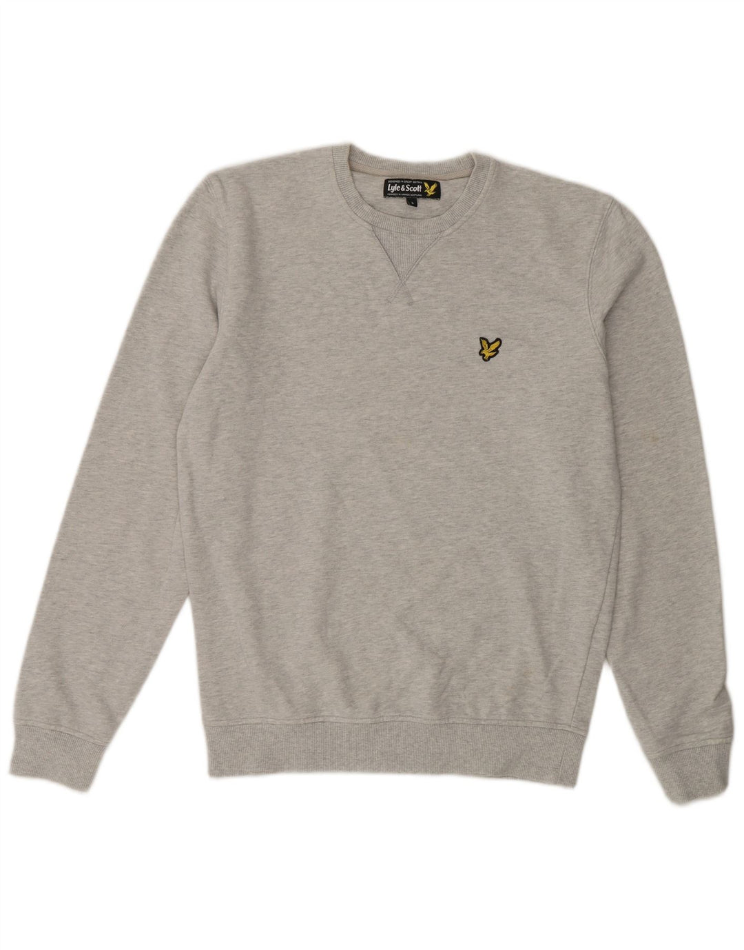 LYLE & SCOTT Hanorac pentru bărbați Pulover mic, gri, bumbac cu pete