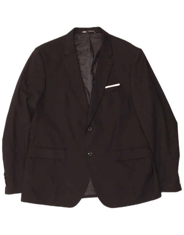 Blazer pentru bărbați Zara cu 2 nasturi EU 56 XL Poliester negru