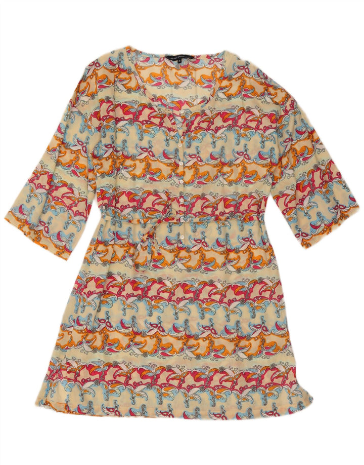 Rochie A-Line pentru femei French Connection cu mâneci 3/4 UK 10 Mic Multicolor