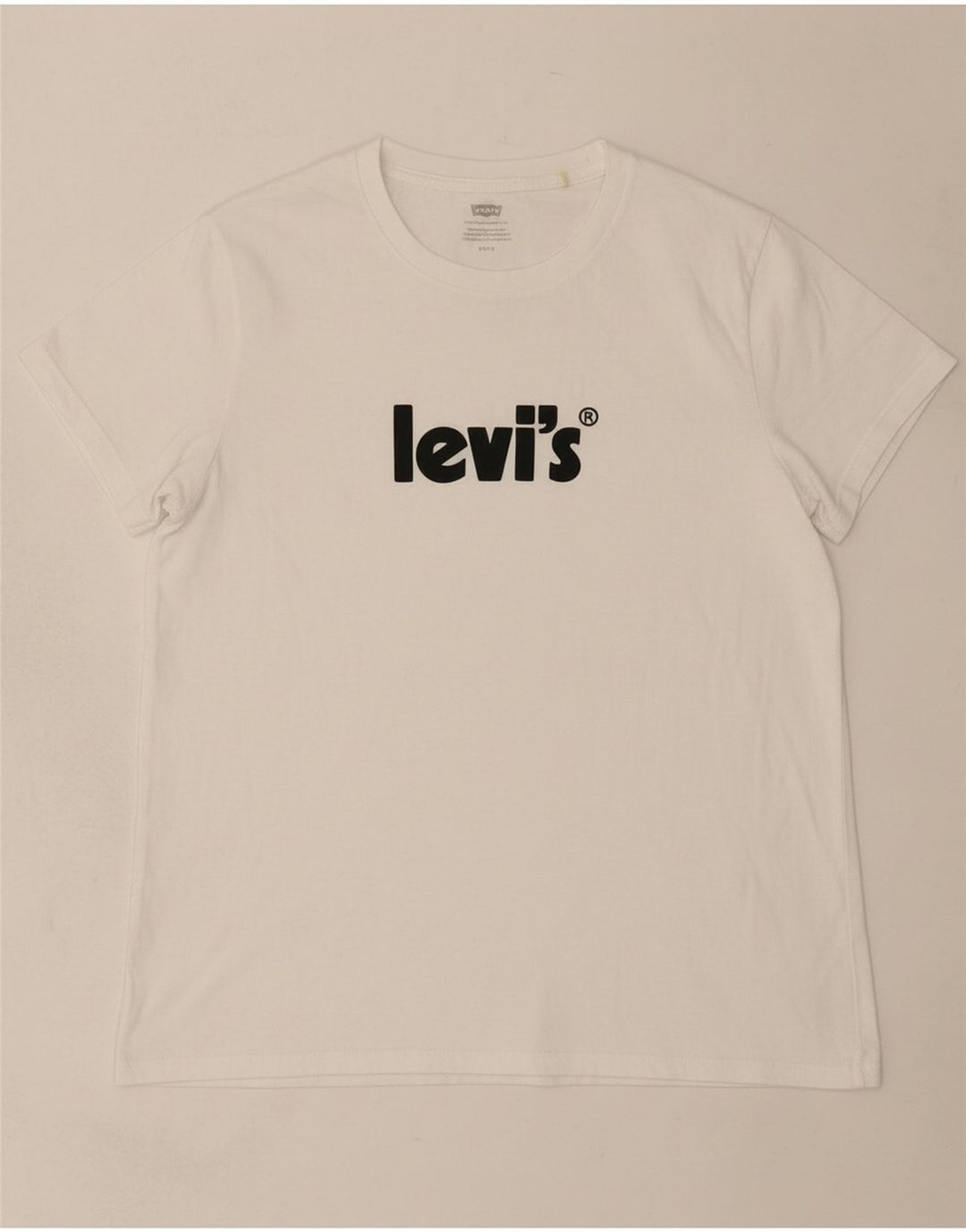LEVI'S Womens Graphic T-Shirt Top UK 12 Medium White Cotton Vintage Levi's and Second-Hand Levi's from Messina Hembry 