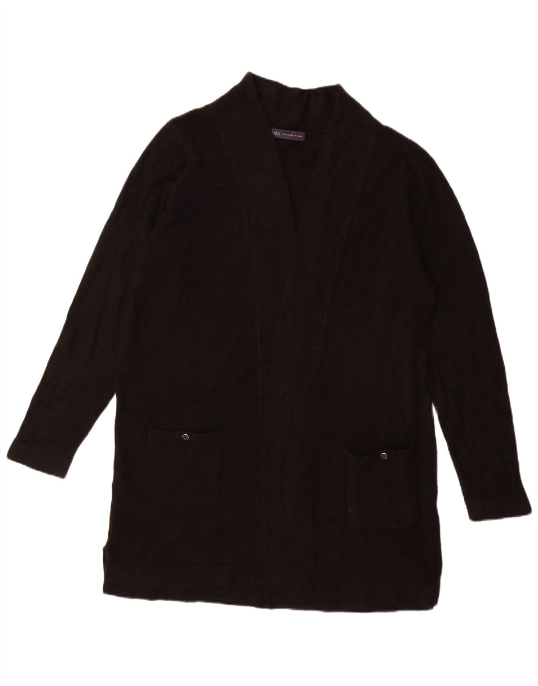 Pulover cardigan deschis pentru femei Marks & Spencer UK 16 mare negru