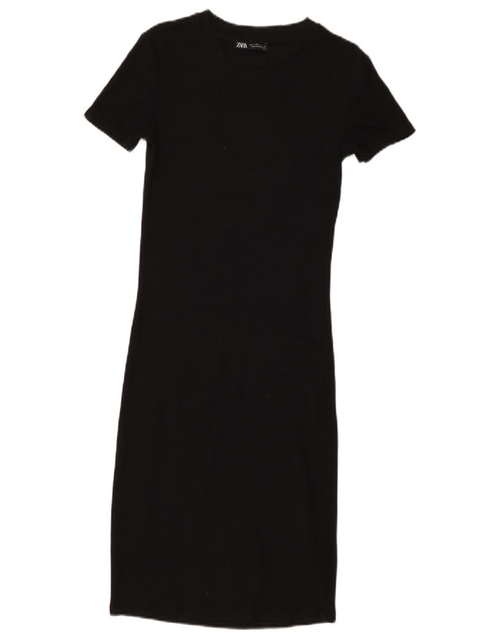 Rochie Maxi pentru Damă Zara UK 8 Mic Negru Bumbac