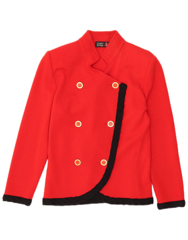 Jachetă vintage pentru femei cu piept dublu IT 42 Medium Red Colorblock