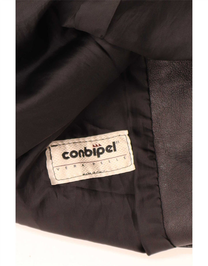 Jachetă Blazer din piele cu 3 nasturi Conbipel UK 14 Medium Black