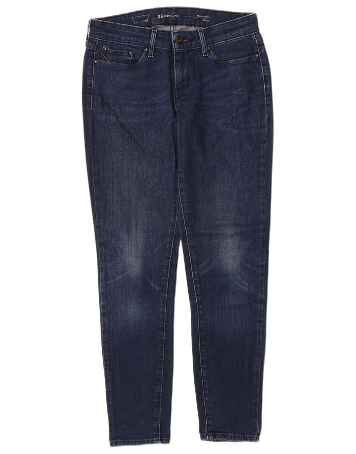 Blugi skinny cu talie modernă și curbă ușoară Levi's pentru femei L26 L30 bleumarin