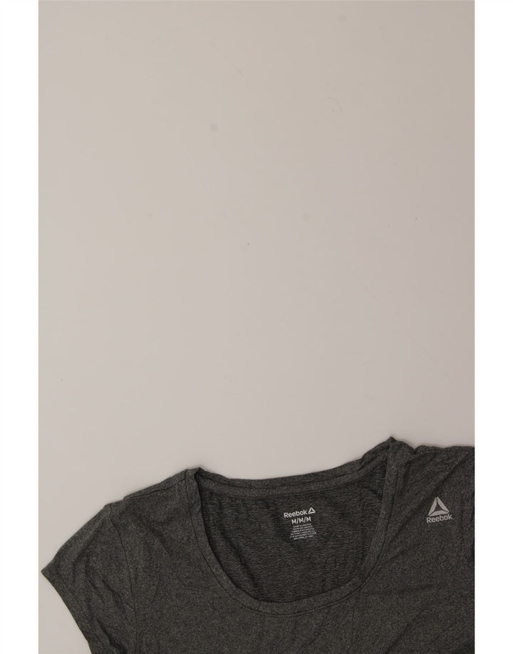 REEBOK Womens T-Shirt Top UK 14 Medium Grey Vintage Reebok and Second-Hand Reebok from Messina Hembry 