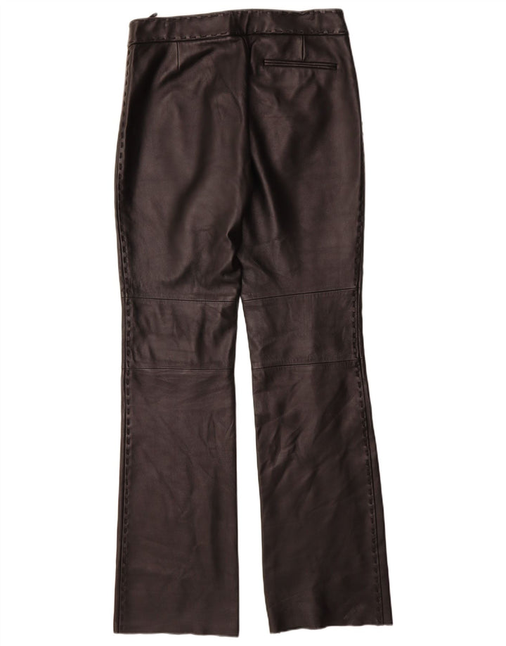 Pantaloni drepti din piele Mango pentru femei IT 42 Medium W30 L35 Negru