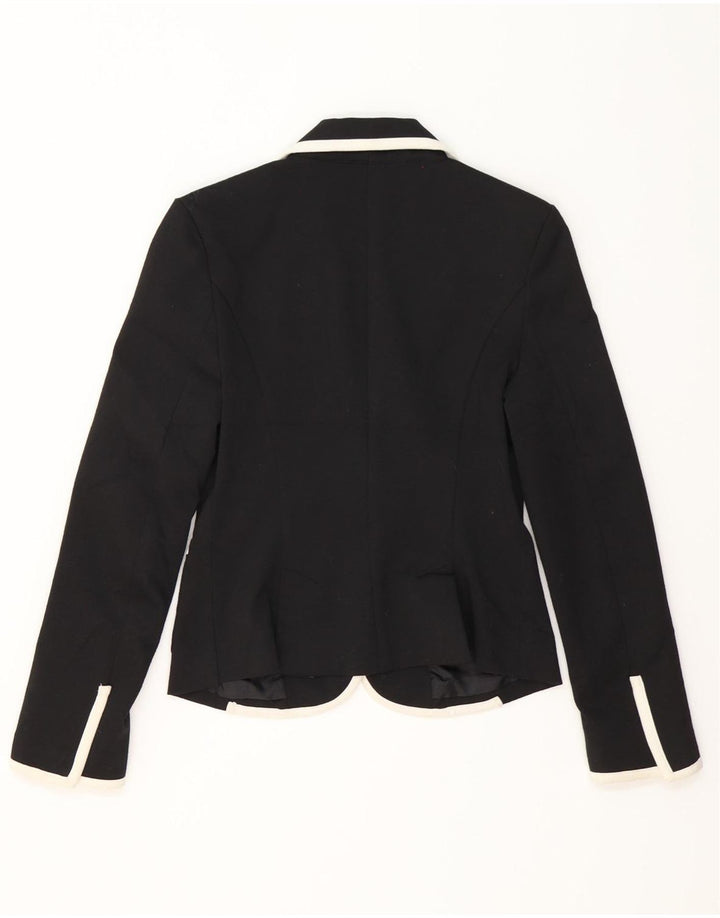 Jachetă Blazer pentru femei Zara, cu 2 nasturi, UK 10, Negru, Poliester Colorblock