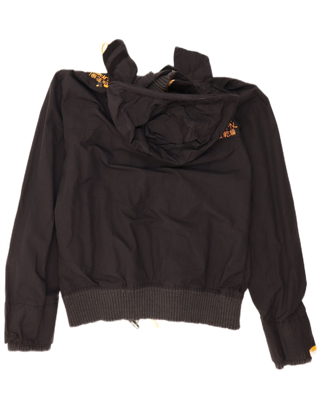 Jachetă bomber cu glugă Superdry Windbomber pentru femei UK 20 2XL Poliester negru