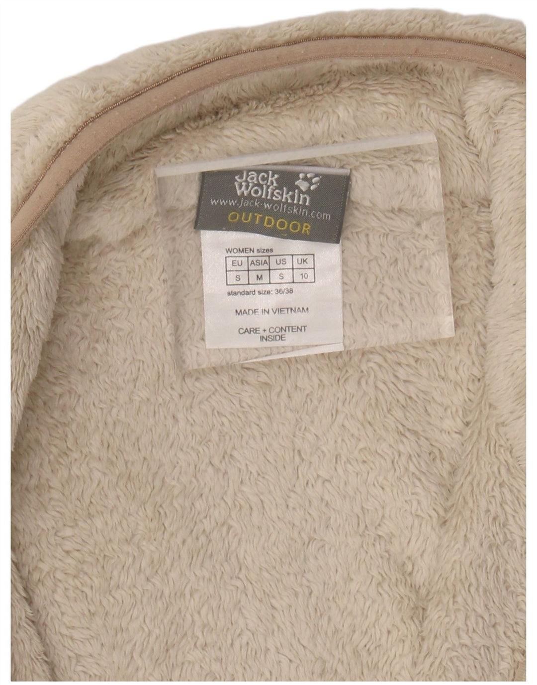JACK WOLFSKIN Womens Fleece Jacket UK 10 Small Beige