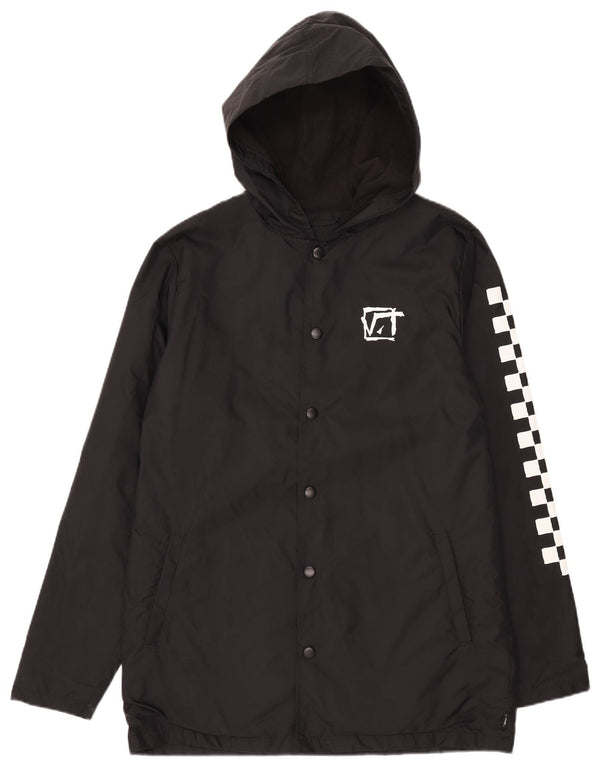 Jachetă de ploaie cu glugă grafică Vans pentru bărbați UK 38 Medium Black Nylon