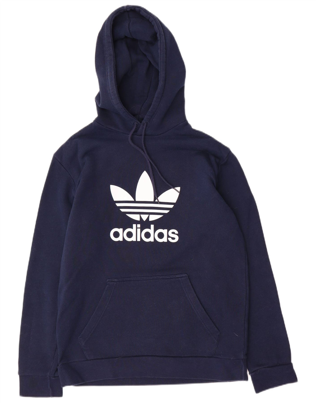 Pulover cu glugă cu grafic pentru bărbați Adidas, bumbac mediu albastru bleumarin