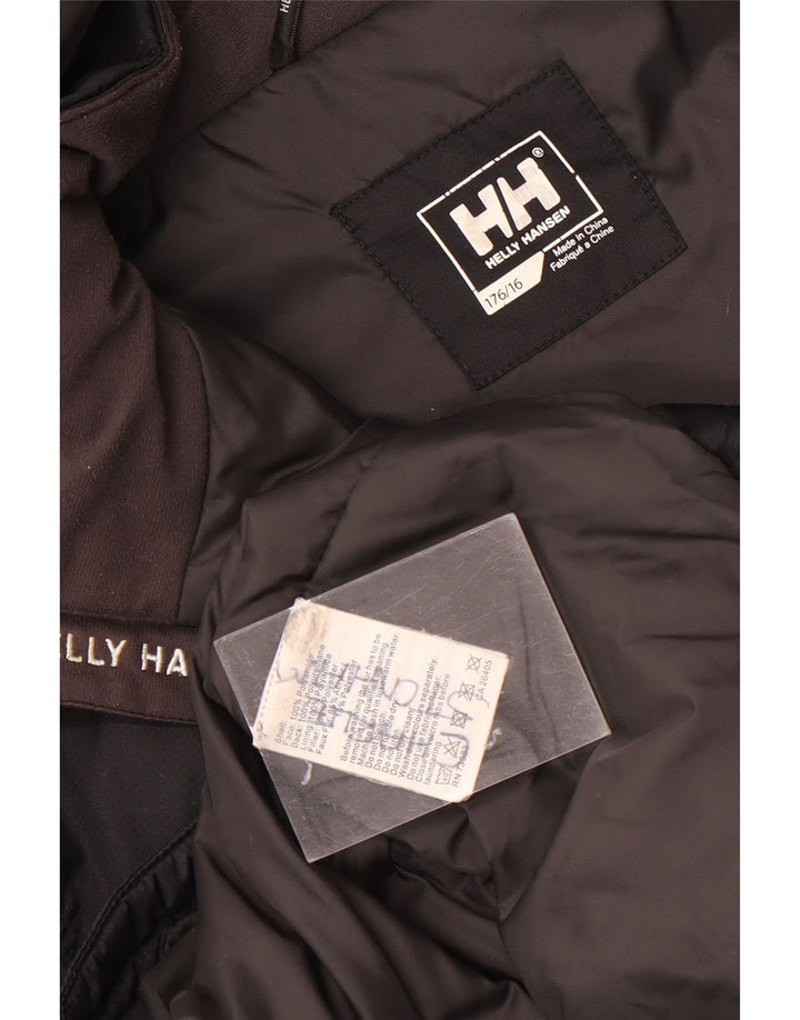 Jachetă Parka cu glugă Helly Hansen pentru băieți 15-16 ani, poliamidă neagră