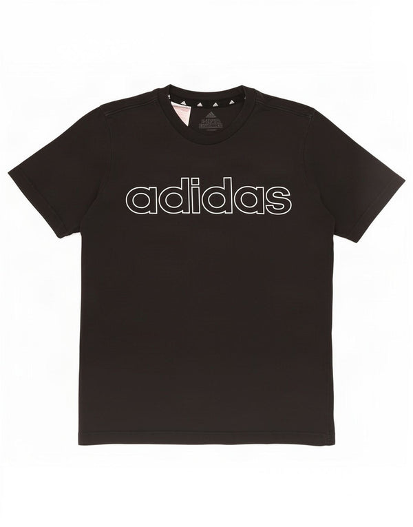 Tricou grafic Adidas pentru băieți Top 11-12 ani bumbac negru