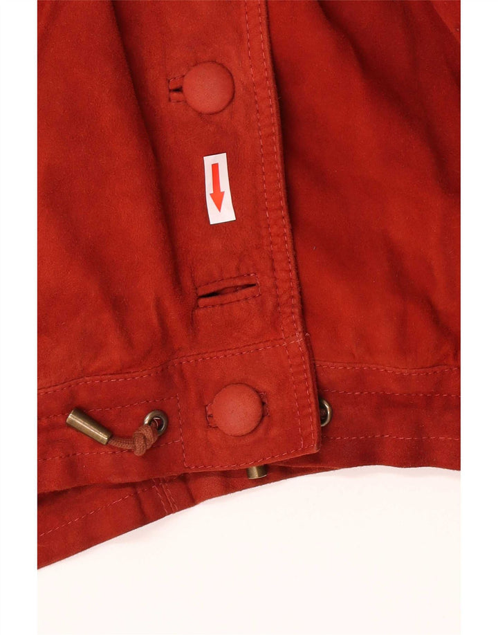 Jacheta de piele intoarsa supradimensionata pentru femei Vintage IT 44 Medium Red Piele