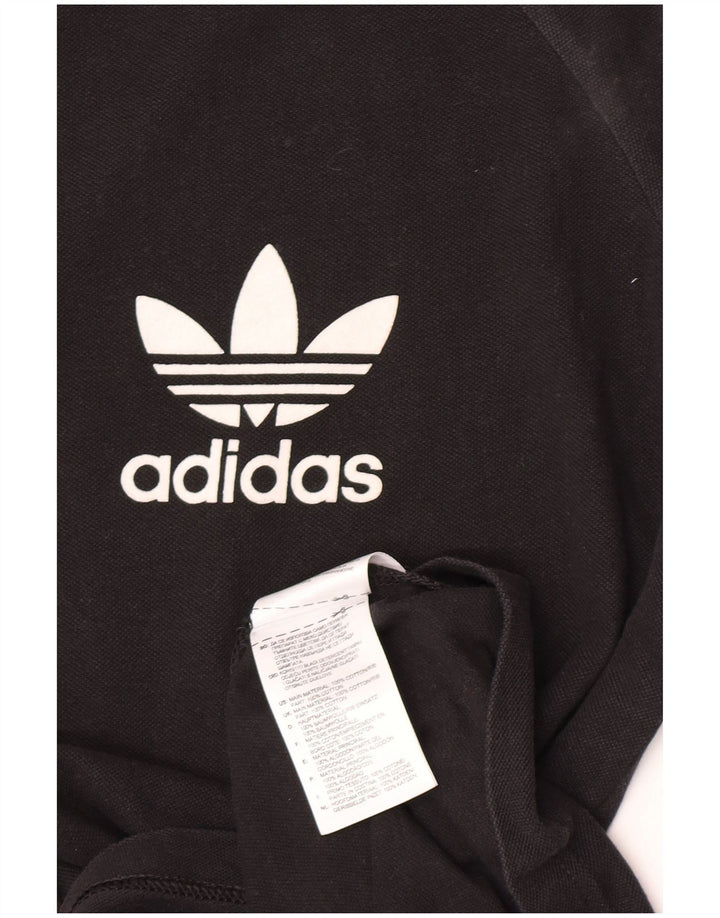 Adidas pentru bărbați grafic Top cu mânecă lungă din bumbac mediu negru