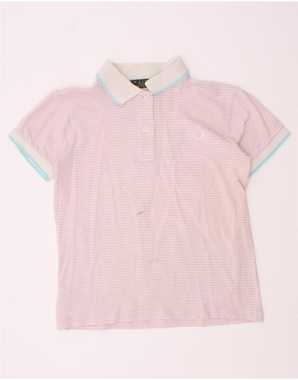 Tricou polo pentru fete Fred Perry 12-13 ani roz cu dungi