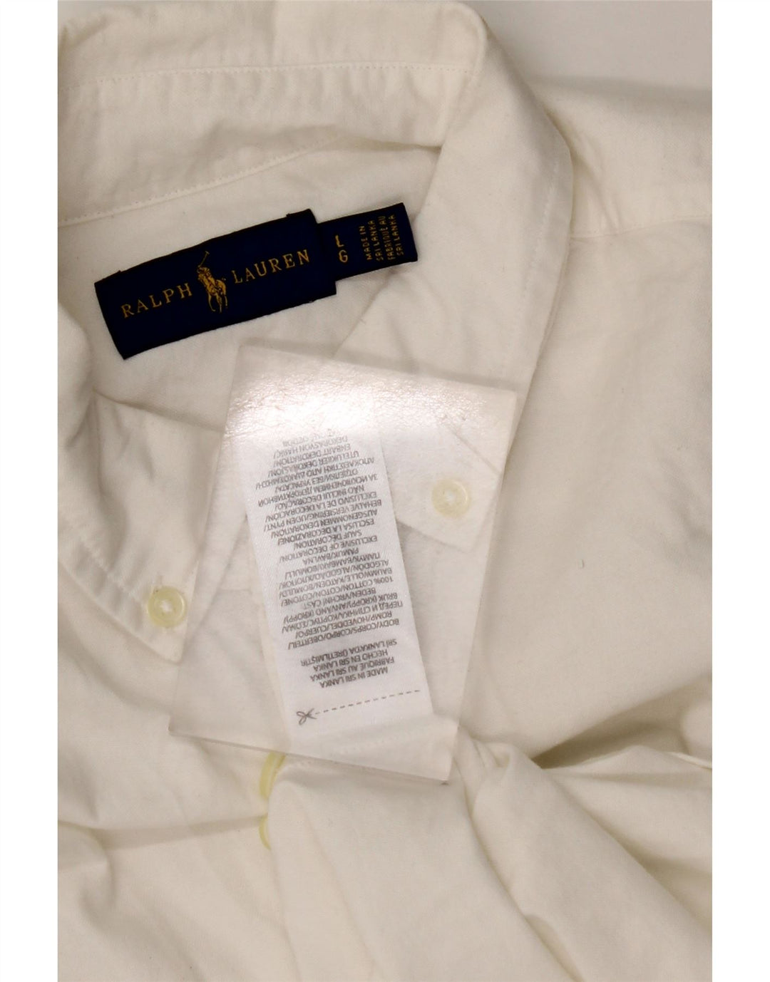 Cămașă cu mânecă scurtă pentru femei RALPH LAUREN UK 16, mare, alb, bumbac