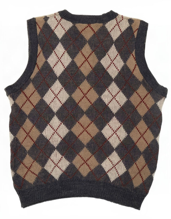 Vestă pentru bărbați Woolworths Tank Top mare gri Argyle/Diamond Acrylic