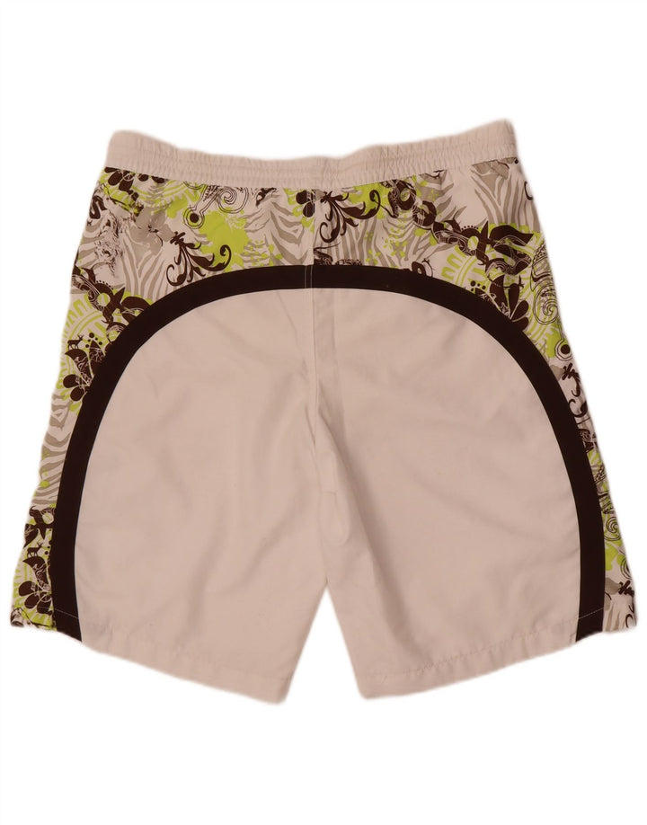Pantaloni scurți de înot cu grafică Speedo pentru bărbați, mici, albi, florale