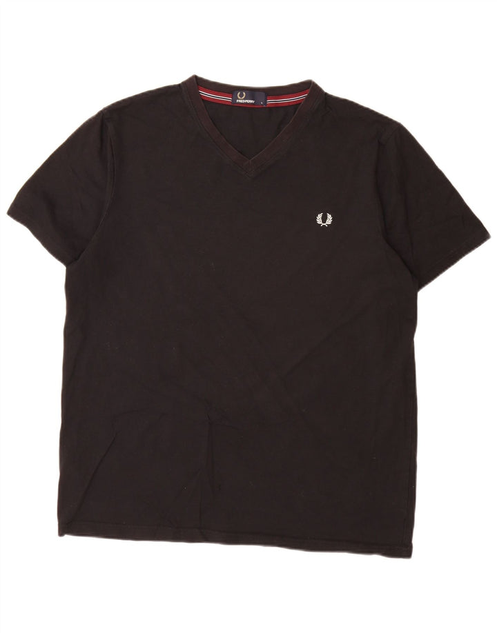 Tricou Fred Perry pentru bărbați Top mare din bumbac negru