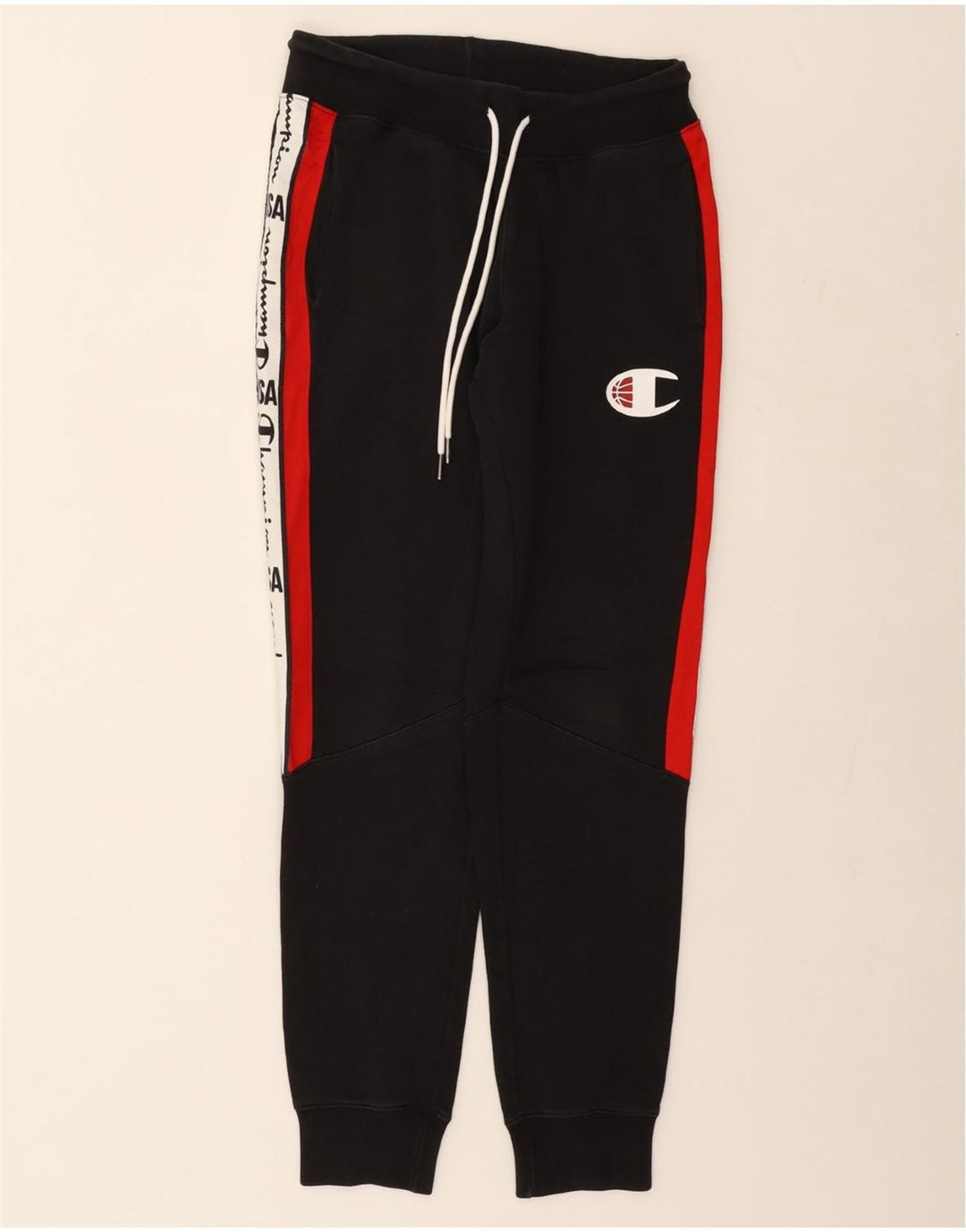 Pantaloni de trening grafic pentru bărbați CHAMPION Pantaloni de jogging mici, negru, color block