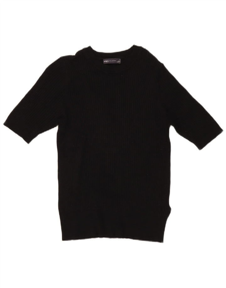 Pulover pentru femei Marks & Spencer cu gât cu barca UK 14 Medium Negru
