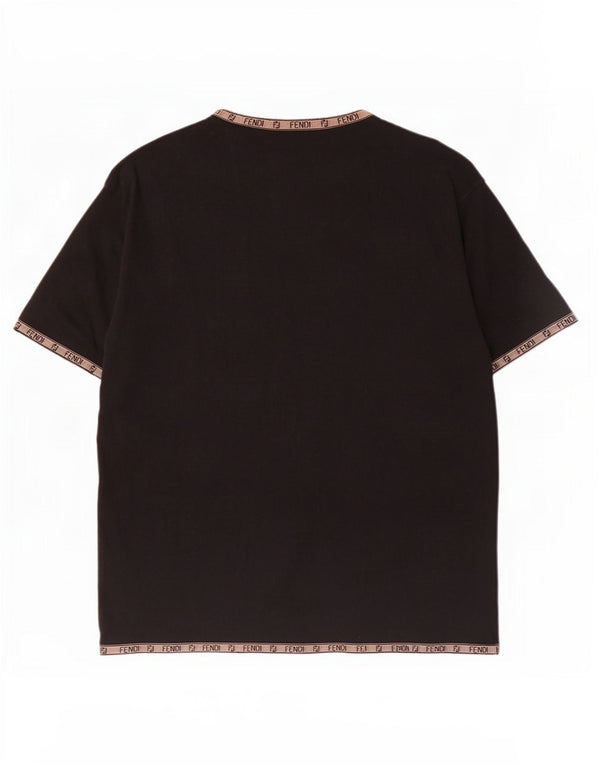 Fendi Mens Graphic T-Shirt Top IT 52 Large Black Cotton