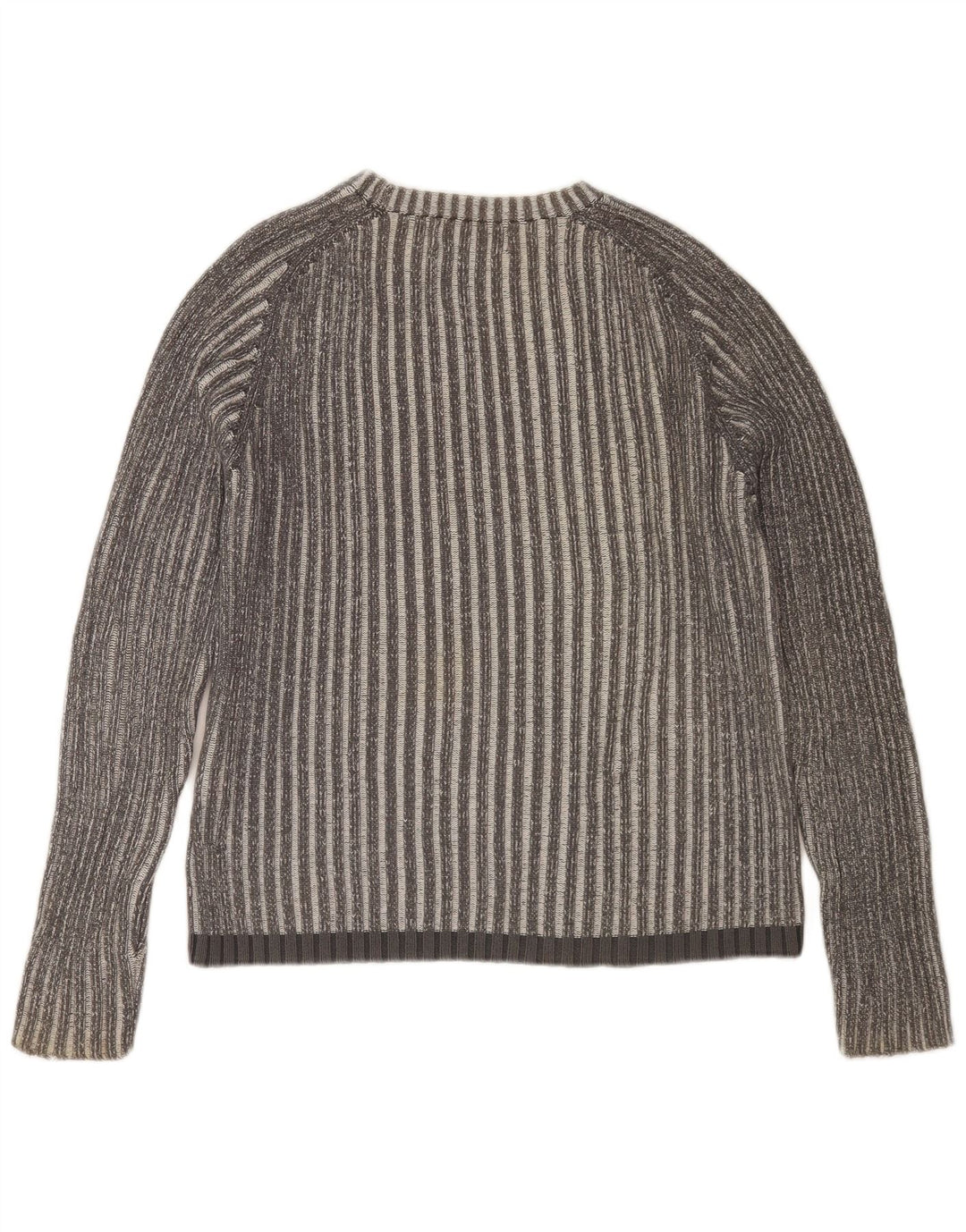 JACK & JONES Pulover pentru bărbați cu decolteu rotund din bumbac cu dungi gri mediu
