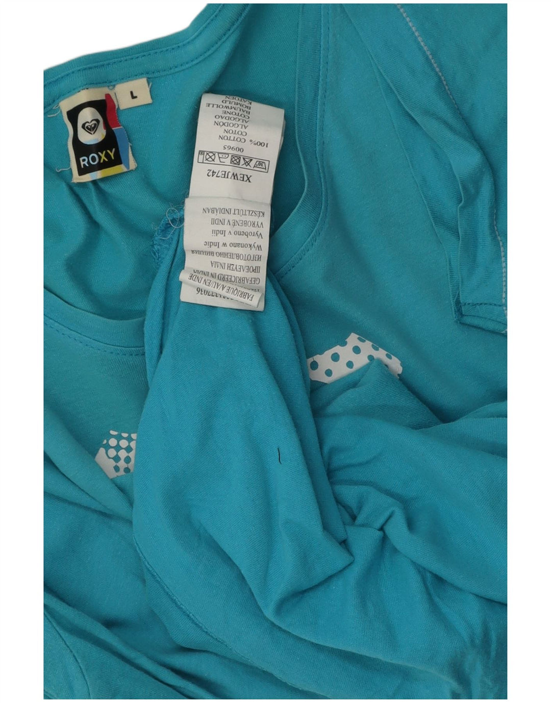 Tricou cu grafic Roxy pentru femei Top UK 16 Large Blue Bumbac