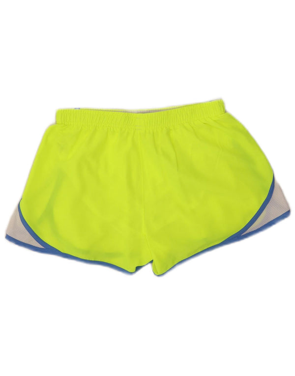 Pantaloni scurți sport Under Armour pentru femei Heat Gear UK 10 Small Yellow Colorblock