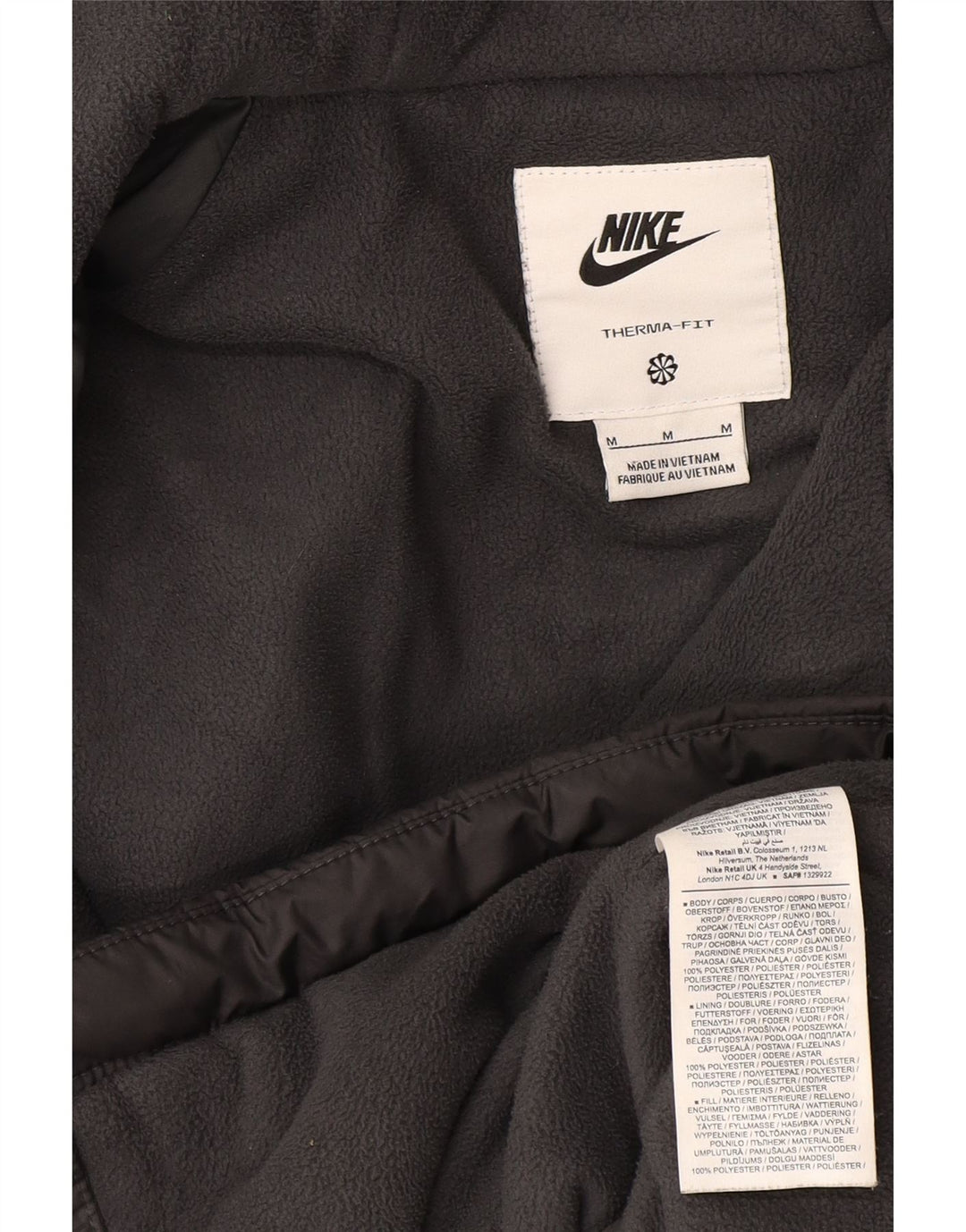 Jachetă căptușită cu glugă pentru bărbați Nike UK 38 Poliester gri mediu