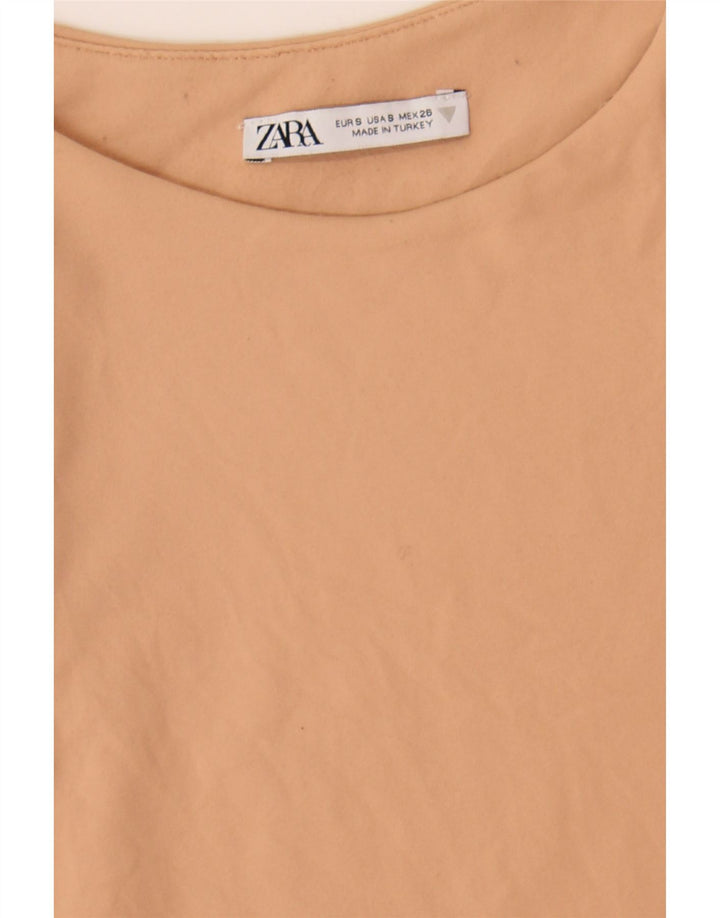 ZARA Womens Bodysuit UK 8 Small Beige Polyester Vintage Zara and Second-Hand Zara from Messina Hembry 
