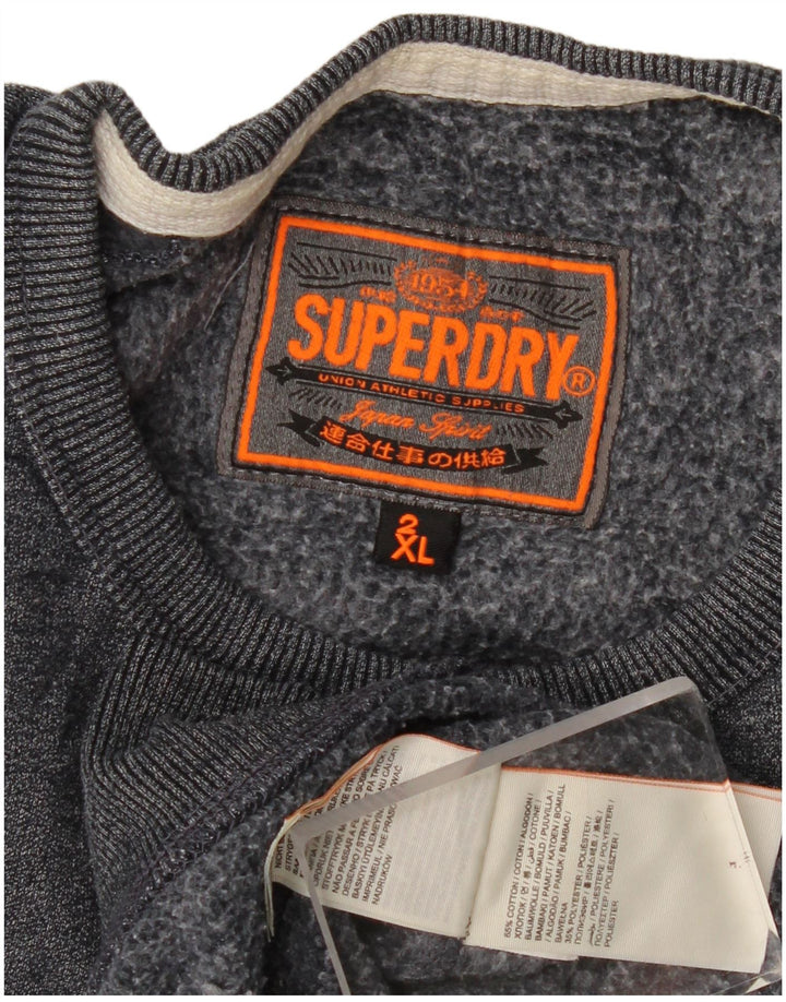 Pulover grafic Superdry pentru bărbați 2XL bumbac bleumarin