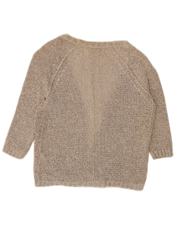 Pulover cardigan deschis pentru femei Marks & Spencer, cu mâneci 3/4, UK 8 Mic Bej