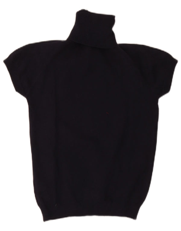 Pulover pentru femei Zara cu mânecă scurtă cu gât rulat, Marea Britanie 12 Medium Bleumarin
