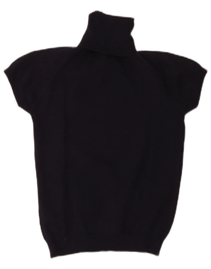 Pulover pentru femei Zara cu mânecă scurtă cu gât rulat, Marea Britanie 12 Medium Bleumarin