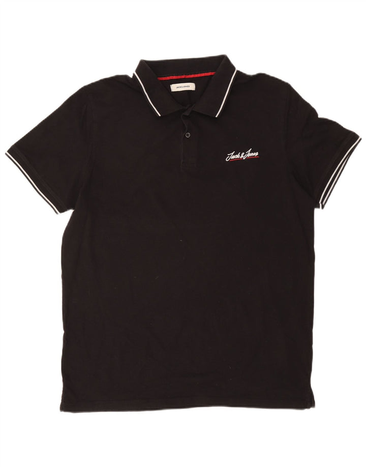Tricou polo Jack & Jones pentru bărbați XL, bumbac negru