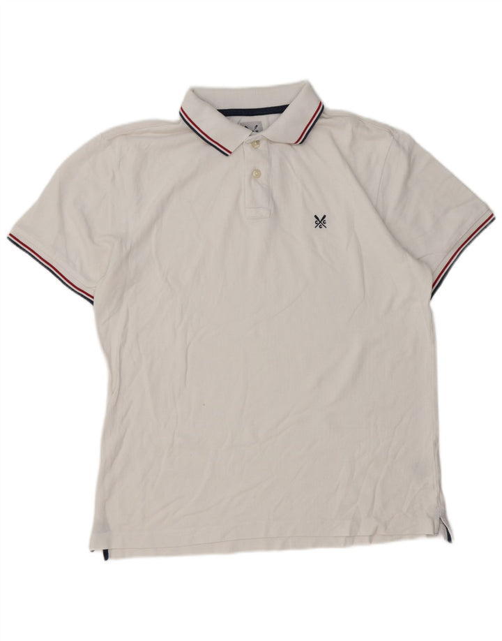 Crew Clothing Tricou polo pentru bărbați, bumbac alb mediu