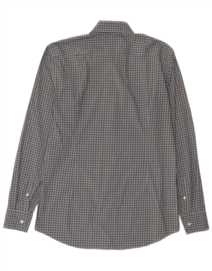 Cămașă pentru bărbați Hugo Boss Slim Fit Mărimea 40 15 3/4 Poliamidă cu carouri albastru mediu